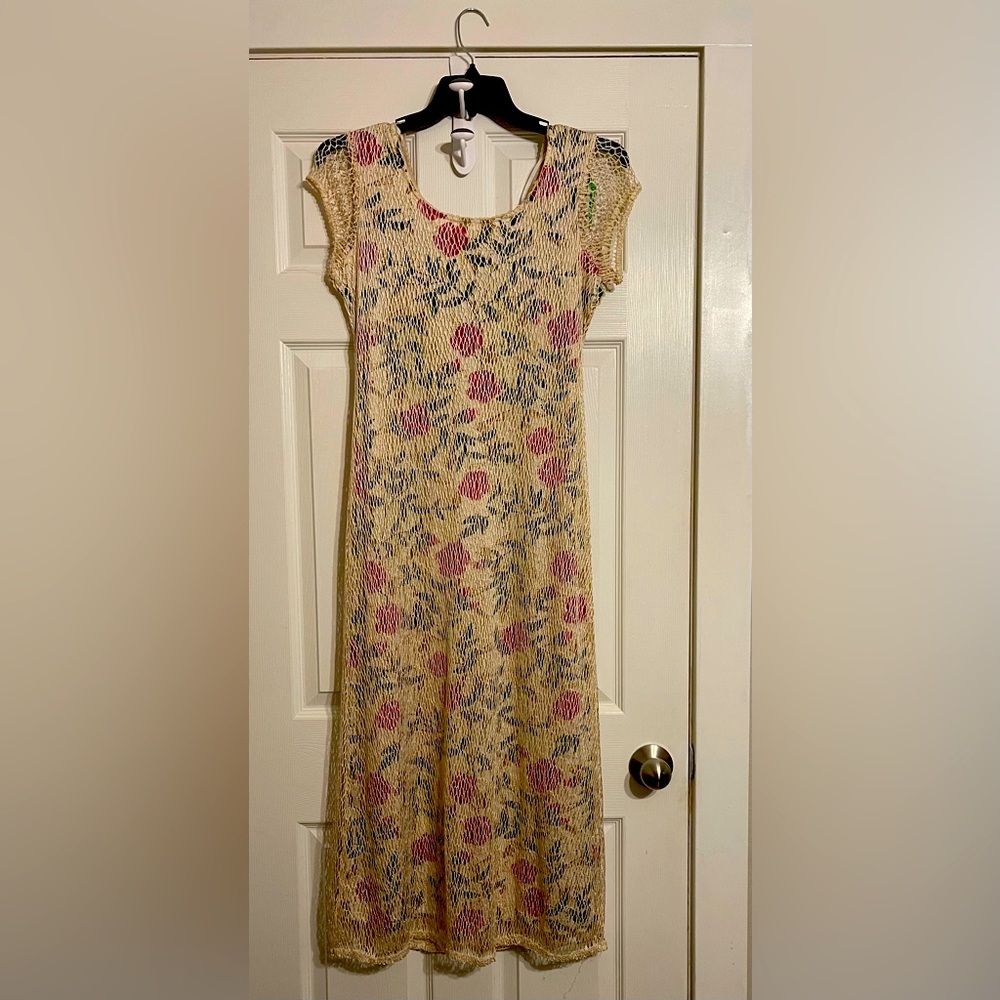 Dress with crochet overlay